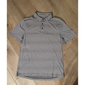 Lululemon Polo Shirt Mens Small Gray Golf Comfort Stretch Evolution M3CY6S